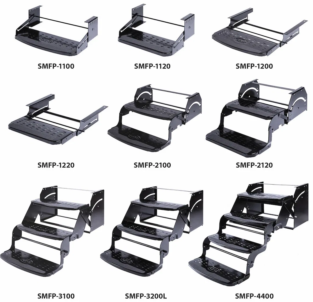 SMFP-1120 – STROMBER Entry Step, Single Manual Step 20 Inch Width Standard Profile With Wide Slip Resistant Grip Stri...
